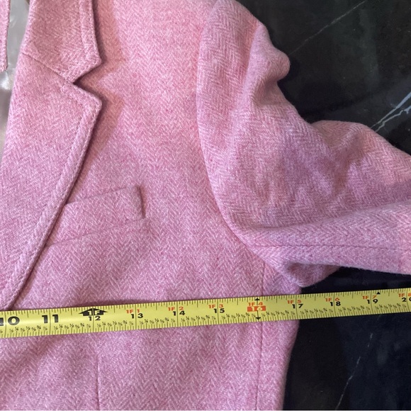 J. Crew Women’s Schoolboy Wool Pink Herringbone Blazer Size 2 With Gold Buttons - Picture 12 of 15